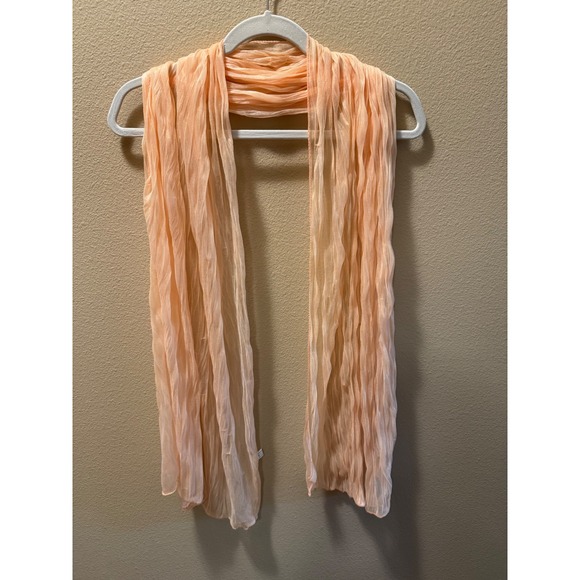 Accessories - Peach Lightweight Crinkle Sheer Scarf Wrap Shawl Airy Textured Accessory